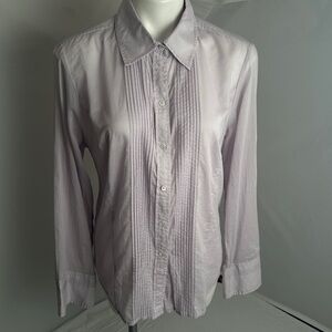 Express lavender pintucked lightweight cotton button down shirt